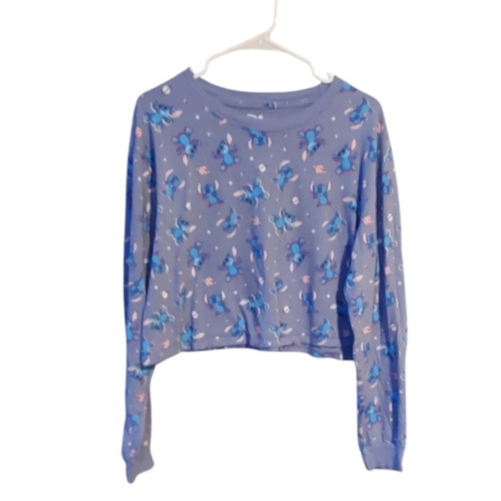 Disney Lilo STITCH Women's XL Cropped Sweatshirt Y2K Kidcore Midriff Girl Crew